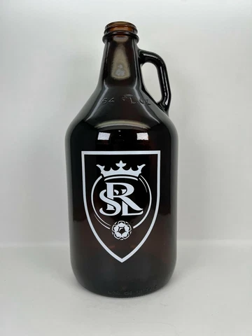 MLS Real Salt Lake Glass Boelter Beer Growler 64oz Brown Jug Licensed NEW Cover