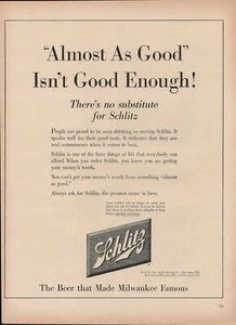 1954 Schlitz Beer Brewing Company Vintage Retro Print Ad Milwaukee Famous - Picture 1 of 8