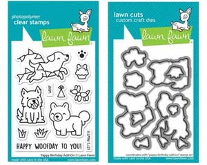 New! Lawn Fawn YAPPY BIRTHDAY ADD-ON Dog Theme Clear Stamp/Die Set LF3160/LF3161 - Picture 1 of 1