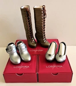 3 Pairs Hasbro LORIFINA Doll Retired Shoes (Silver Ankle Boots/Heels/High Boots) - Picture 1 of 22