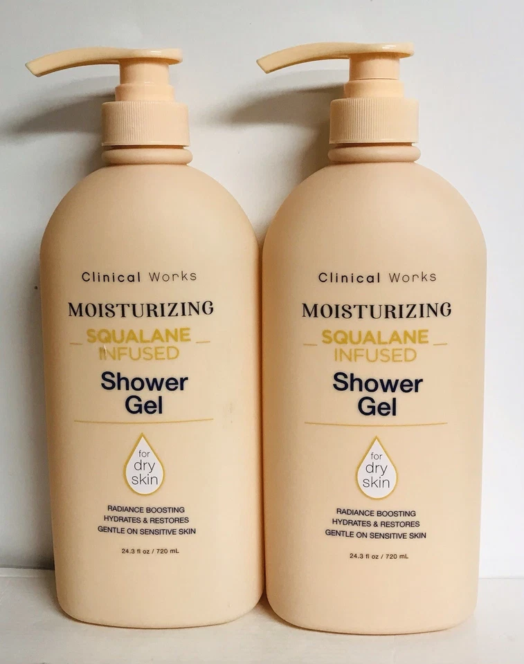 2-Pack Clinical Works ~ Moisturizing Shower Gel for Dry Skin 24.3 fl oz Each