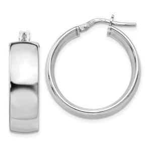 925 Sterling Silver Medium Hoop Earrings - Picture 1 of 5