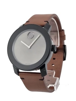 Reloj de cuero marrón con esfera gris Movado Bold para hombre - 3600442 Foto 1 de 4
