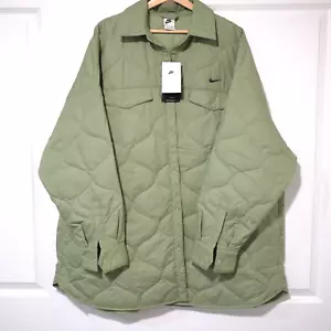 Nike Women's Sportswear Essential Quilted Trench Olive Green FB8732-386 Sz XXL - Picture 1 of 6