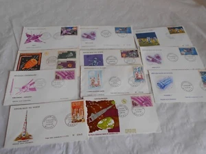 1st day covers Space Republique du Niger Apollo 17 Gemini D1 Luna 9 relay 1960s - Picture 1 of 7