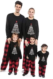 Family Pajamas Matching Sets, Cute Christmas Printed 2 2-3T Youth Black Joy - Picture 1 of 6