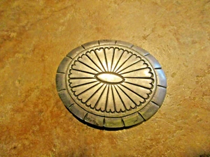 SUBSTANTIELL!!! Alte Navajo Sterlingsilber GESTEMPELT CONCHO DESIGN Gürtelschnalle - Bild 1 von 8