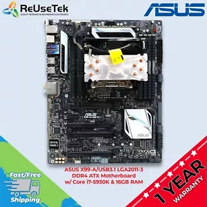 ASUS X99-A/USB3.1 LGA2011-3 DDR4 ATX Motherboard w/ Core i7-5930K & 16GB RAM - Picture 1 of 20