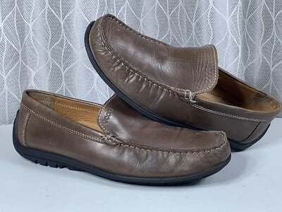Mocassim de couro marrom ECCO masculino tamanho UE 42 EUA 8,5/9 LARGURA EXTRA  - Imagem 1 de 4