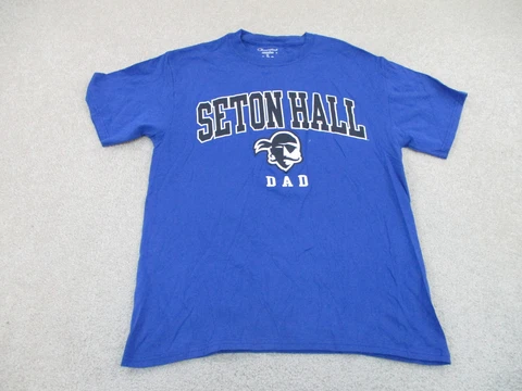 Seton Hall Pirates Shirt Adult Medium Blue Black Basketball Champion Mens A34 * Cover