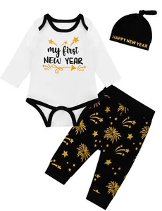 Baby Boy Christmas Outfit Infant New Year Clothes Newborn My First New Year O... - Picture 1 of 7