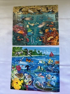 Marine Life Christmas Island & Cocos Island stamp sheetlets (2 items) - Picture 1 of 3