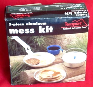Texsport Mess Kit 5-Piece Aluminum Hiking Camping Compact Cooking Survival - Picture 1 of 3