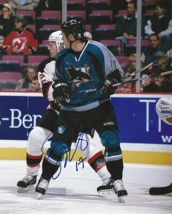 Foto autografiada firmada de 8x10 de los tiburones de San José de Scott Thornton - certificado de autenticidad - Imagen 1 de 1