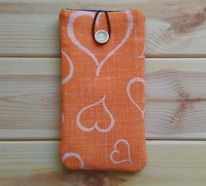 USA FOR SAMSUNG GALAXY S10 A31 HANDMADE PHONE CASE FABRIC AND SMALL POCKET HEART - Picture 1 of 6