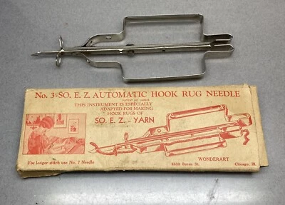 Vintage 1930’s Wonderart No 3 SO. E. Z. Automatic Hook Rug Needle Yarn/Craft - Image 1 of 4