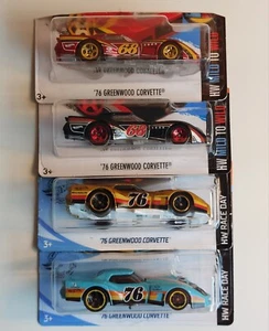 Hot Wheels '76 Greenwood Corvette x 4 - Picture 1 of 2