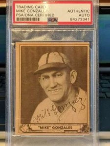 1940 PLAY BALL #115 MIKE GONZALEZ SIGNED CARD CARDINALS DEC RARE PSA DNA - Picture 1 of 2