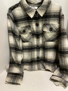 Camisa/chaqueta de franela a cuadros con botones talla XXL BB Dakota by Steve Madden para mujer - Imagen 1 de 4