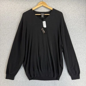 Suéter Jos A Bank Negro Cuello en V Tejido 100% Algodón Pima Pullover Para Hombres Talla XXL NUEVO CON ETIQUETAS - Imagen 1 de 11