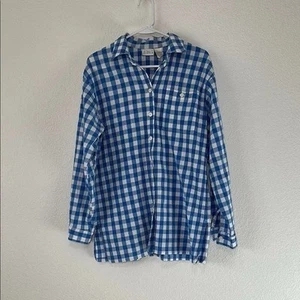 Gingham Blue Checkered Top Small - Picture 1 of 5