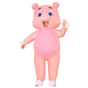 Inflatable Pink Pig Costume for Adults Blow up Funny Cosplay Pig Costume Infl... - Picture 1 of 6