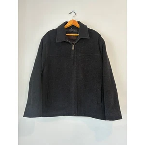 Dockers Mens Gray Wool Blend Quilted Lined Full Zip Jacket Coat - Picture 1 of 8