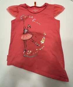 American Girl Child's Isabelle T-Shirt Size Small 7/8 Coral Color W/Ballerina - Picture 1 of 11