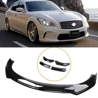 For Infiniti M35 M35h M37 M45 Front Bumper Lip Splitter Spoiler Kit Glossy Black - Изображение 1 из 4