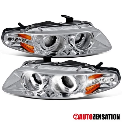 Fit 1997-2000 Dodge Avenger Chrysler Sebring LED Halo Projector Headlights Lamps - Image 1 of 4