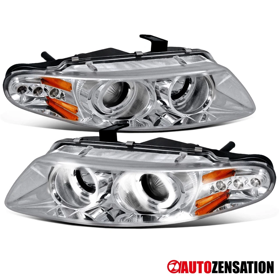 Fit 1997-2000 Dodge Avenger Chrysler Sebring LED Halo Projector Headlights Lamps - Imagem 1 de 4