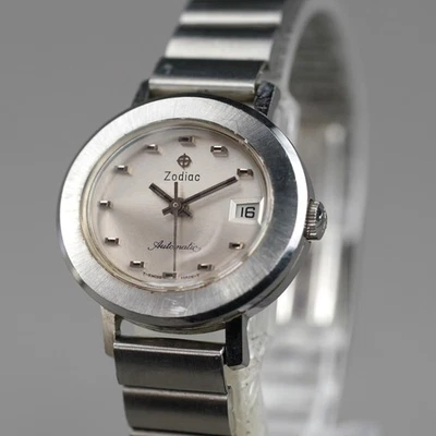 Reloj Mujer Zodiac Mecánico Automático Plateado 27mm Vintage Foto 1 de 4