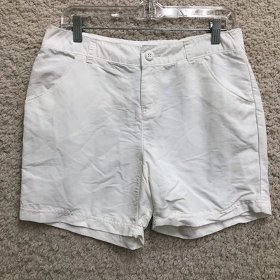 Columbia Shorts 8 Womens White Chino Flat Front Mesh Lined Mid Rise Outdoor - Image 1 of 4