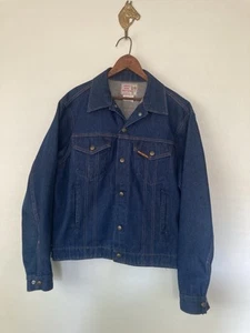 VTG Made In USA Saddle King Western Blue Denim Trucker Jacket 42 reg - Picture 1 of 7