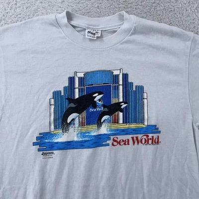 Camisa De Colección SeaWorld Para Hombres XS 1985 Orca Killer Whale Puntada Única Hecha en EE. UU. Años 80 Foto 1 de 4