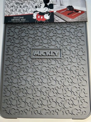 Disney Mickey Mouse Kitchen Silicone Dish Drying Mat Soft Non-Slip Gray NWT - Image 1 of 4