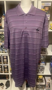 Mens Golf Polo Jekyll Island, Georgia Large W/ Stripes Purple By Monterey Club - Picture 1 of 8