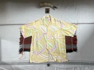 Camisa Hawaiana Vintage M Lazo Rockabilly Resort Cuello Años 80 50 Estilo Rosa Limón - Imagen 1 de 15