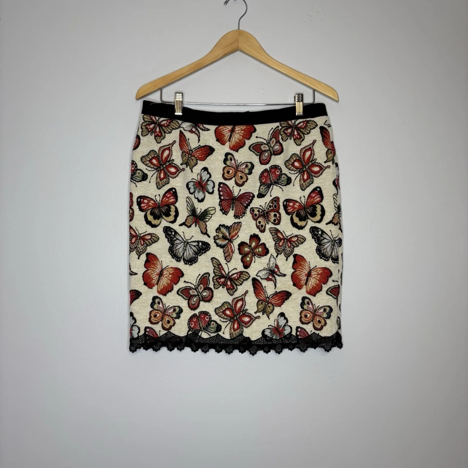 Falda Sara Campbell Mariposas Encaje Para Mujer Talla 10 Hecha en EE. UU. Foto 1 de 4