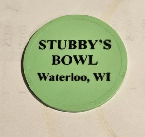 Stubby's Bowl Waterloo, WI Plastic Good For Token  #2064 - Picture 1 of 2
