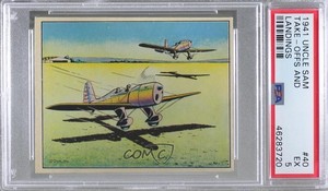 1941 Gum Inc Uncle Sam R157 Airman Take-Offs and Landings #40 PSA 5 00ab
