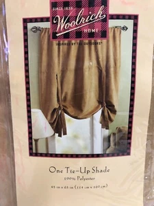 Woolrich Home NEW TAN SUEDED 100% POLYESTER Tie Up Shade 45 X 63 inches - Picture 1 of 7