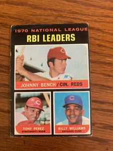 1971 Topps #64 JOHNNY BENCH/TONY PEREZ/BILLY WILLIAMS NL RBI Leaders - Picture 1 of 2