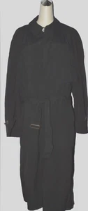 NEWPORT HARBOR MEN'S VINTAGE 80'S 90'S 40 R LARGE BLACK INSULATED TRENCH COAT - Picture 1 of 6