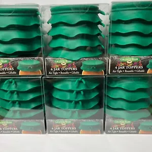 Granite Ware Reusable Regular Mouth Silicone Canning Jar Toppers Lids Green - Picture 1 of 19