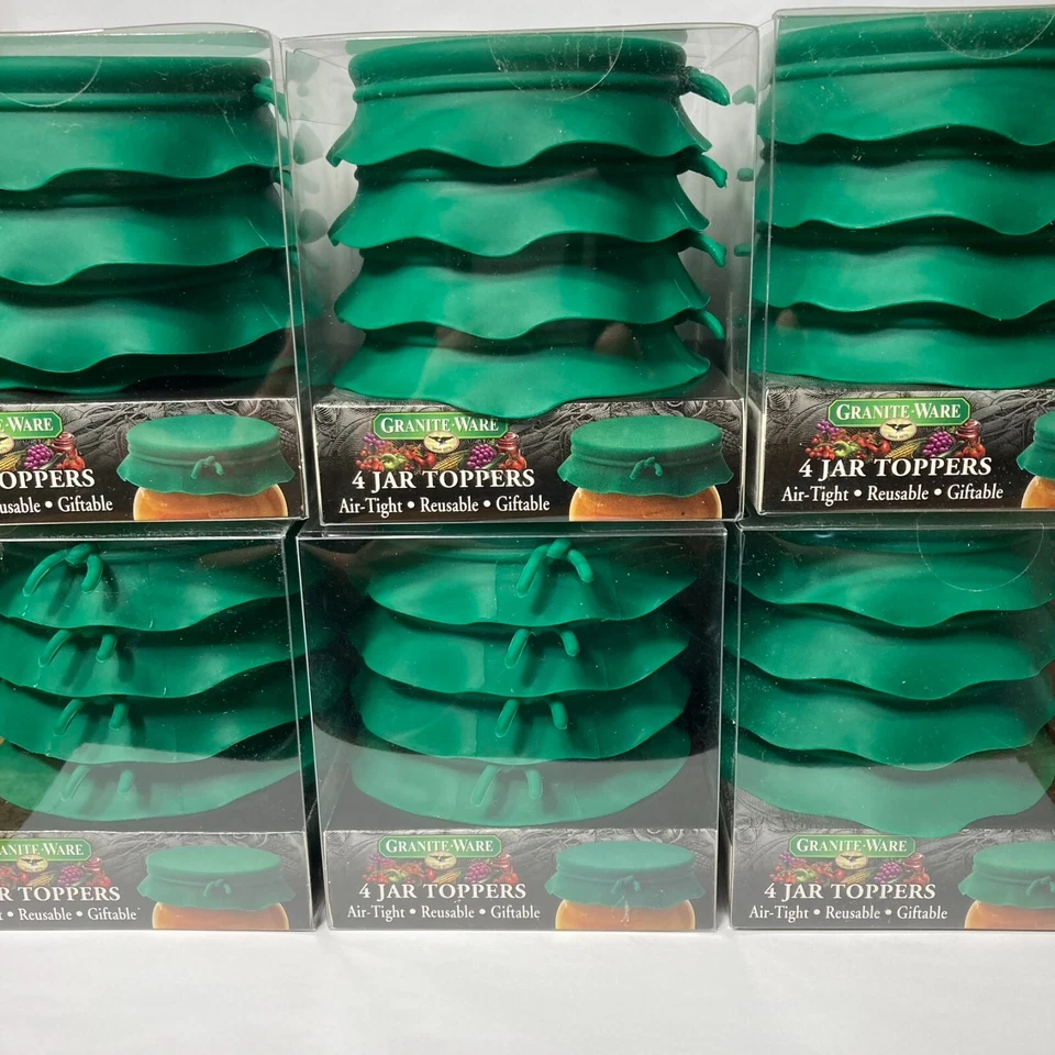 Granite Ware F0724-4 Silicone Jar Toppers Green Set of 4 Green