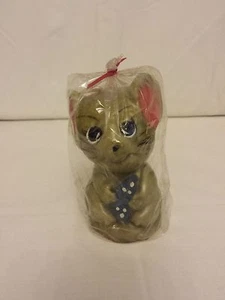 vintage wax candle figure mouse w/ cheese in pkg unlite made in korea for SNP - Picture 1 of 7
