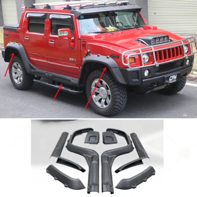 For Hummer H2 Matte Black Large Side Profile Wheel Eyebrow Fender Flare 2003-09 - Image 1 of 4