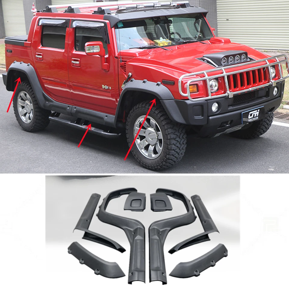 For Hummer H2 Matte Black Large Side Profile Wheel Eyebrow Fender Flare 2003-09 Foto 1 de 4