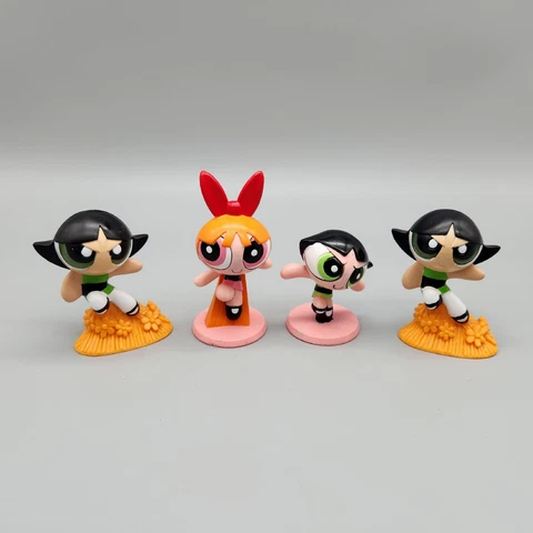 4 The Powerpuff Girls Cartoon Figures Blossom & Buttercup Bakery Crafts & BK Toy Cover
